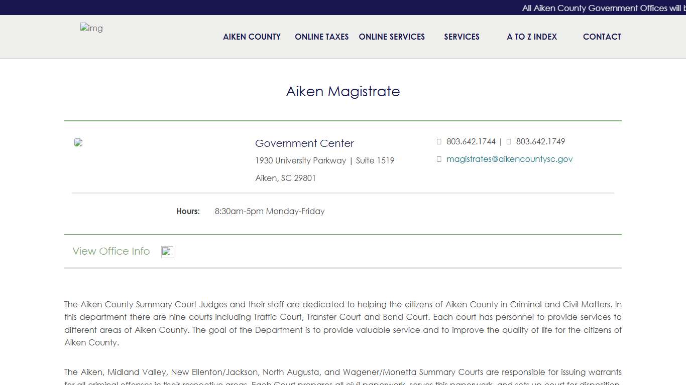 Aiken Magistrate